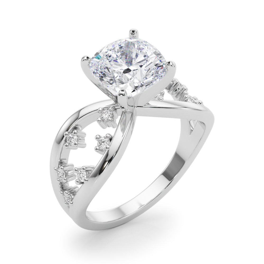 Bespoke Sidestone Round Diamond Engagement Ring — 9K/18K Gold & Platinum