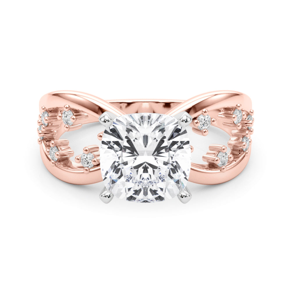 Bespoke Sidestone Round Diamond Engagement Ring — 9K/18K Gold & Platinum