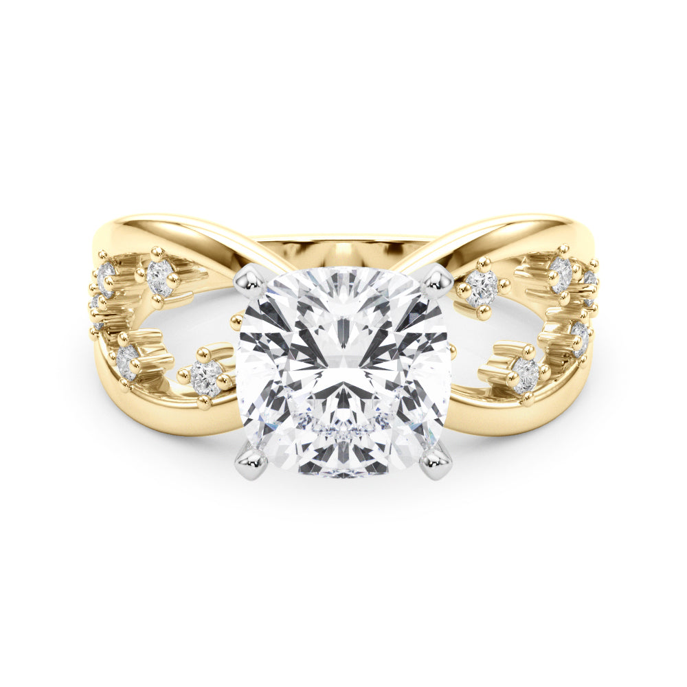 Bespoke Sidestone Round Diamond Engagement Ring — 9K/18K Gold & Platinum