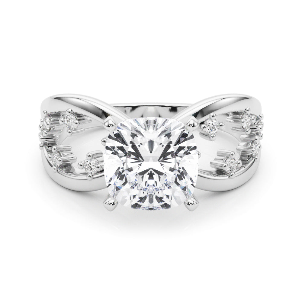Bespoke Sidestone Round Diamond Engagement Ring — 9K/18K Gold & Platinum