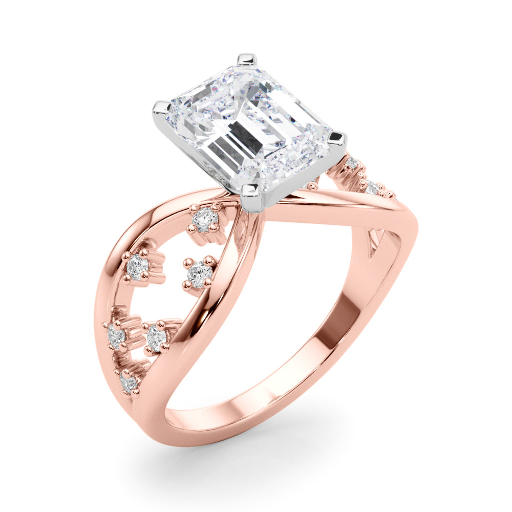 Bespoke Sidestone Round Diamond Engagement Ring — 9K/18K Gold & Platinum