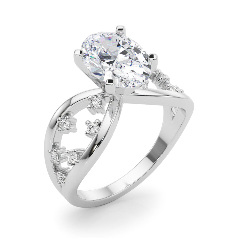 Bespoke Sidestone Round Diamond Engagement Ring — 9K/18K Gold & Platinum
