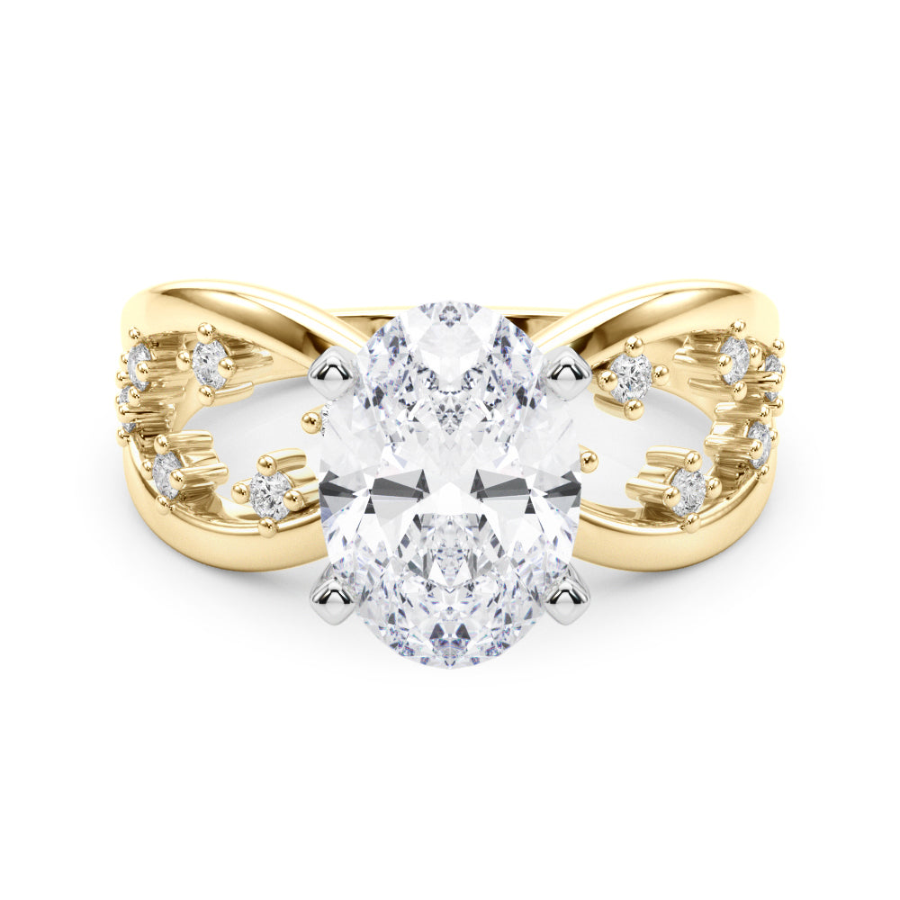 Bespoke Sidestone Round Diamond Engagement Ring — 9K/18K Gold & Platinum