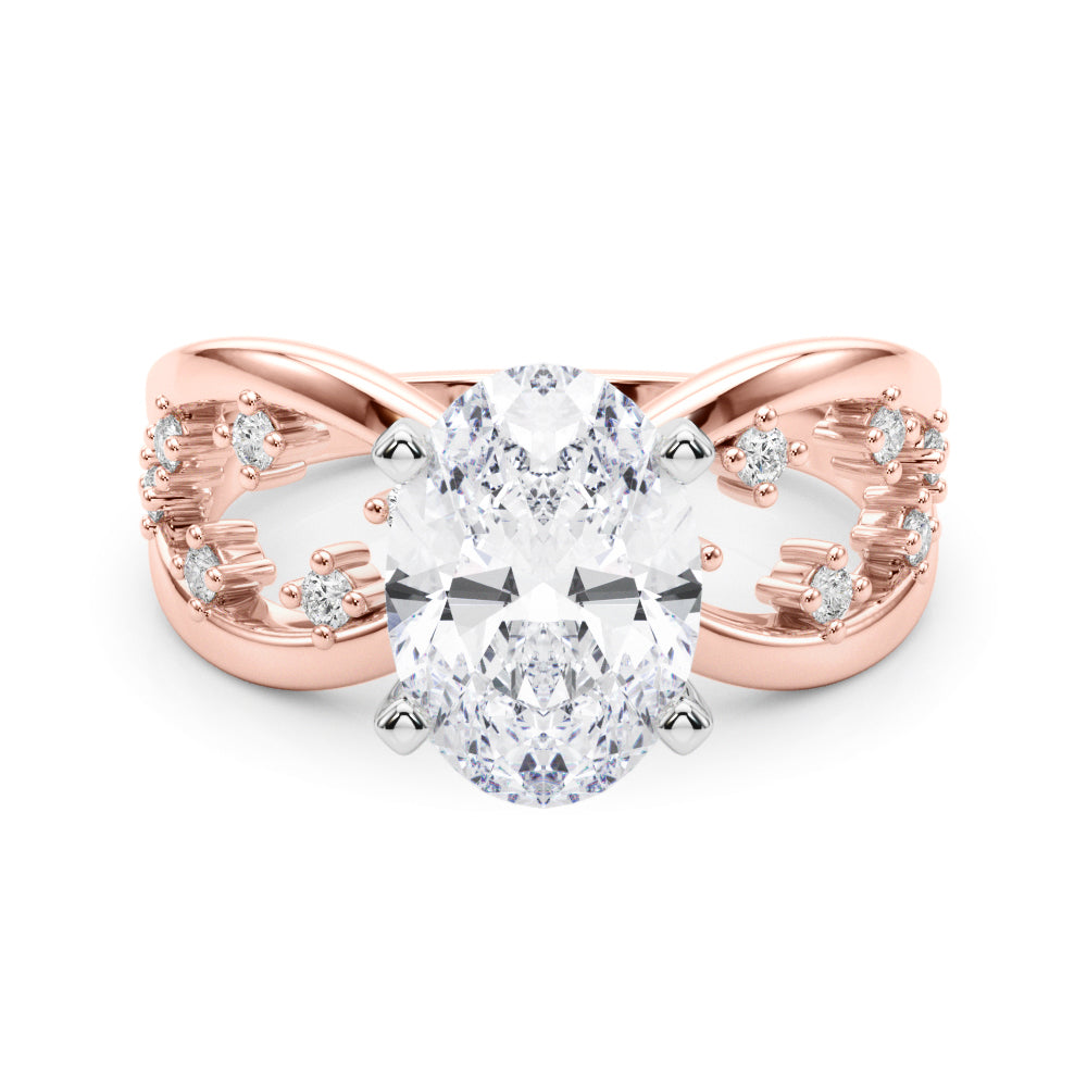 Bespoke Sidestone Round Diamond Engagement Ring — 9K/18K Gold & Platinum