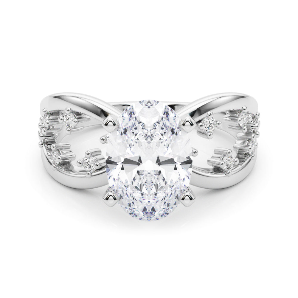 Bespoke Sidestone Round Diamond Engagement Ring — 9K/18K Gold & Platinum