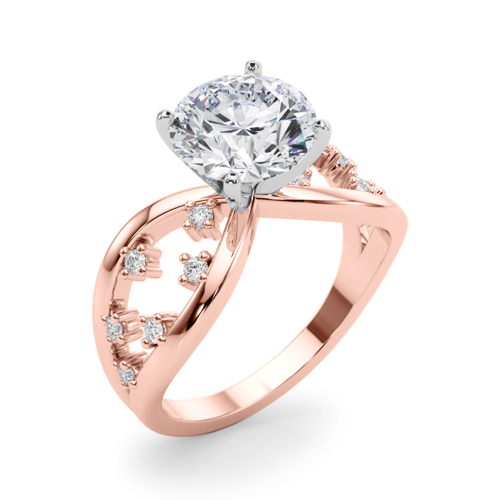 Bespoke Sidestone Round Diamond Engagement Ring — 9K/18K Gold & Platinum