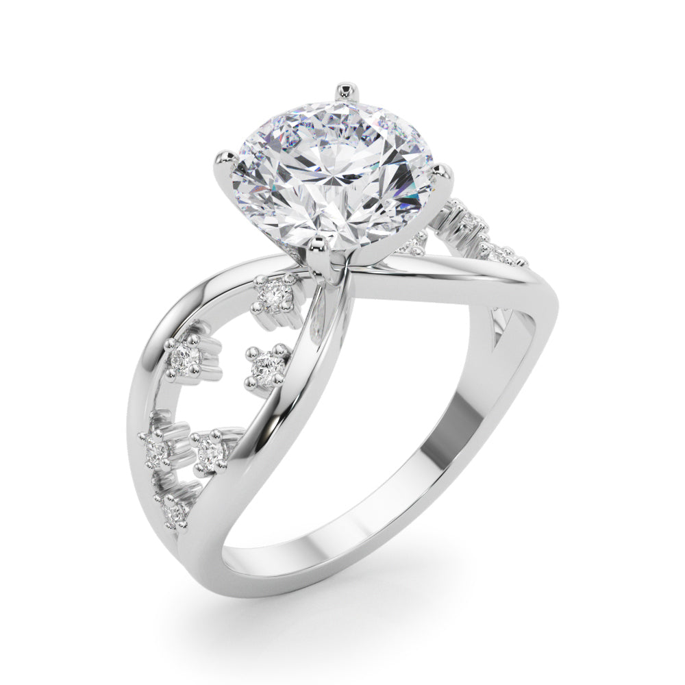 Bespoke Sidestone Round Diamond Engagement Ring — 9K/18K Gold & Platinum