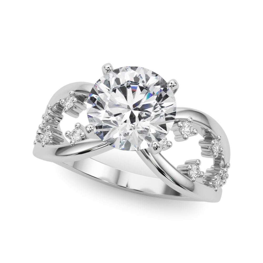 Bespoke Sidestone Round Diamond Engagement Ring — 9K/18K Gold & Platinum