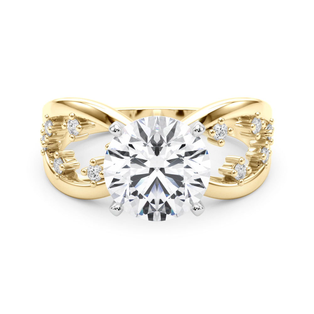 Bespoke Sidestone Round Diamond Engagement Ring — 9K/18K Gold & Platinum