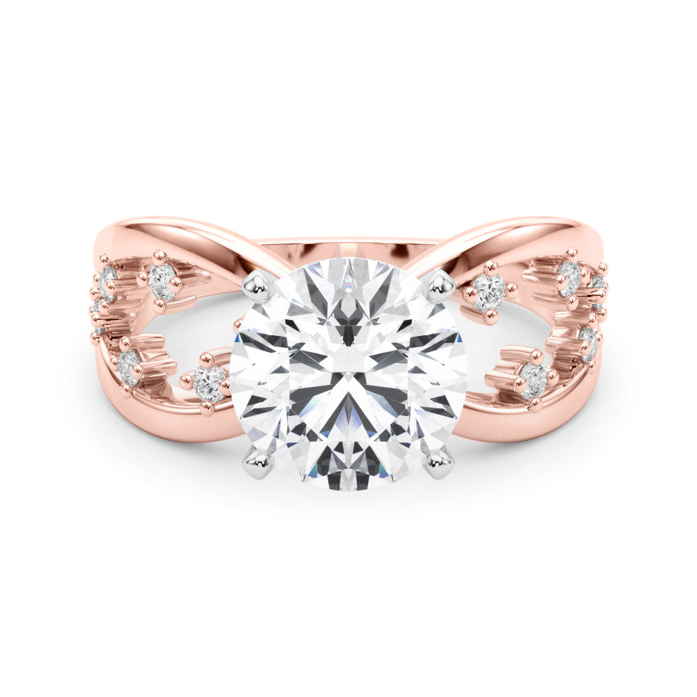 Bespoke Sidestone Round Diamond Engagement Ring — 9K/18K Gold & Platinum