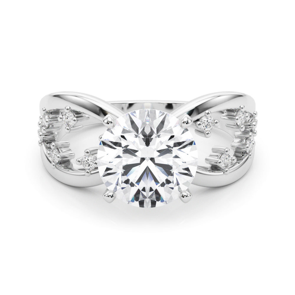 Bespoke Sidestone Round Diamond Engagement Ring — 9K/18K Gold & Platinum