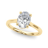 Devoted Solitaire Oval Diamond Engagement Ring — 9K/18K Gold & Platinum