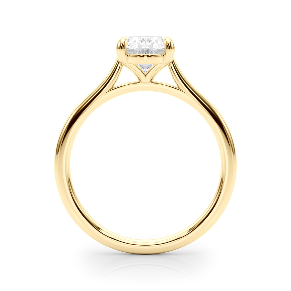 Devoted Solitaire Oval Diamond Engagement Ring — 9K/18K Gold & Platinum