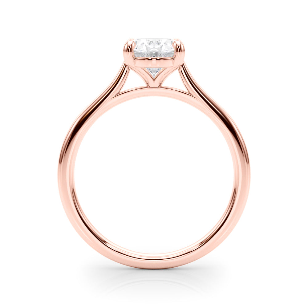 Devoted Solitaire Oval Diamond Engagement Ring — 9K/18K Gold & Platinum