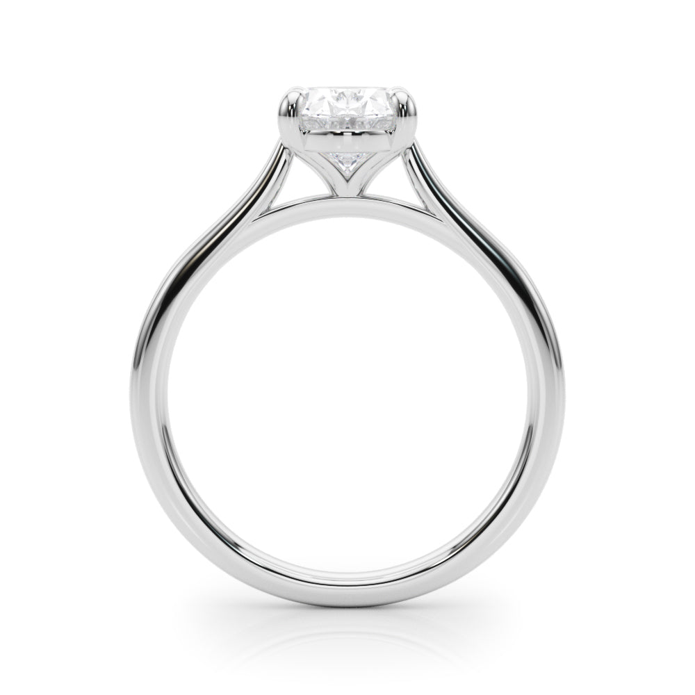 Devoted Solitaire Oval Diamond Engagement Ring — 9K/18K Gold & Platinum