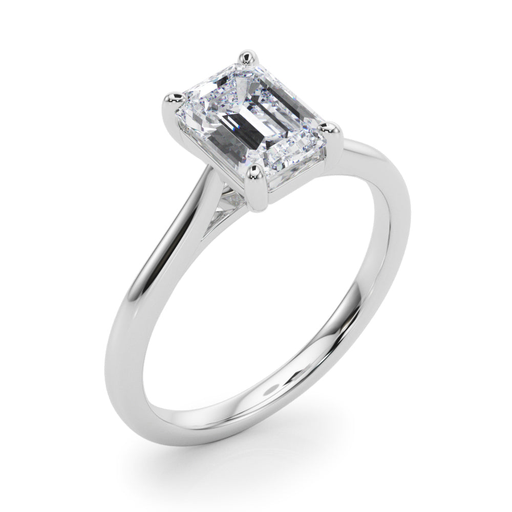 Lab-Grown D-VVS Emerald Cut Diamond 4-Prong Solitaire Engagement Ring