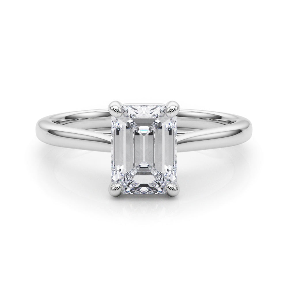 Adored Solitaire Emerald Diamond Engagement Ring — 9K/18K Gold & Platinum