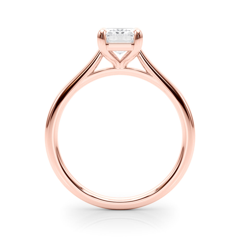 Adored Solitaire Emerald Diamond Engagement Ring — 9K/18K Gold & Platinum