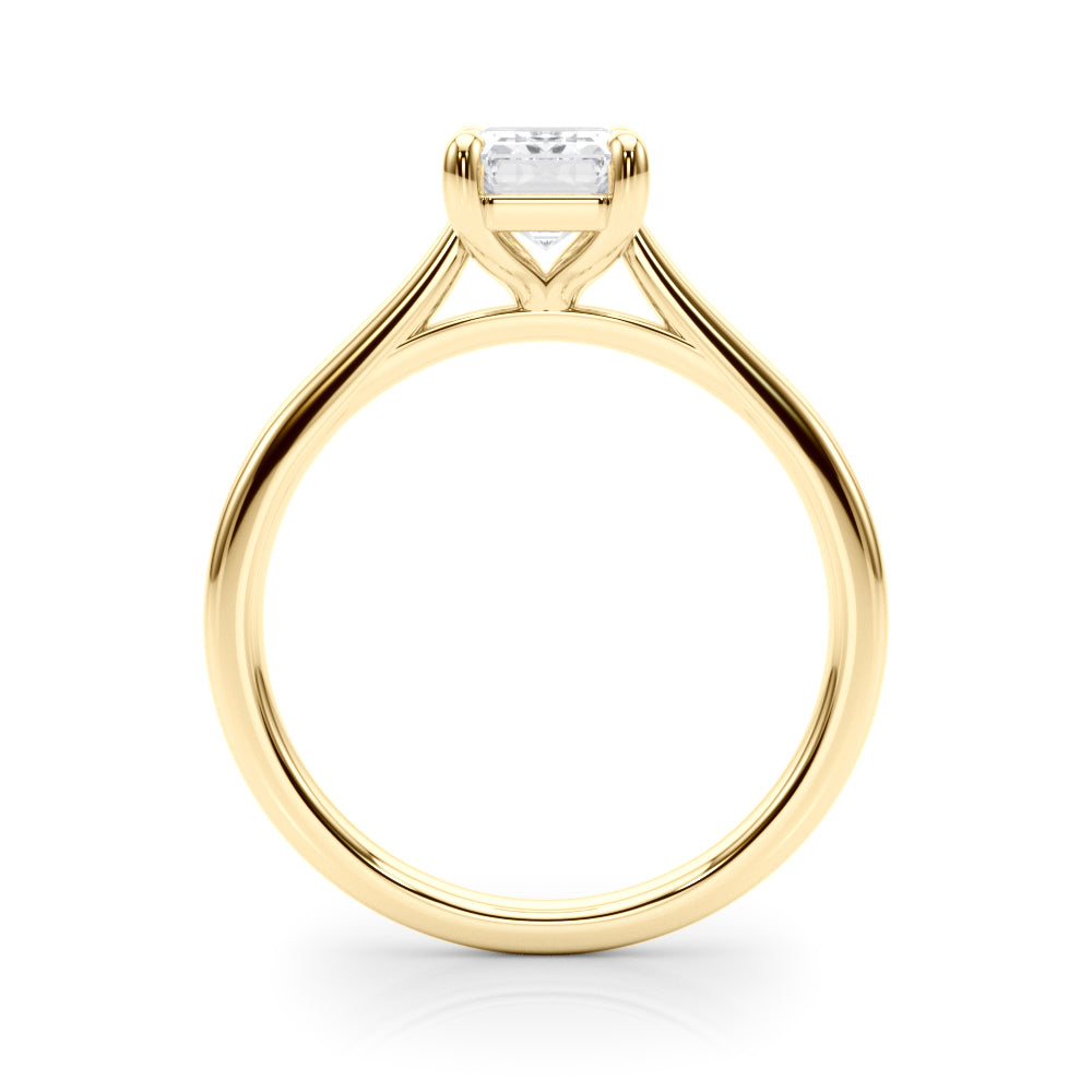 Adored Solitaire Emerald Diamond Engagement Ring — 9K/18K Gold & Platinum