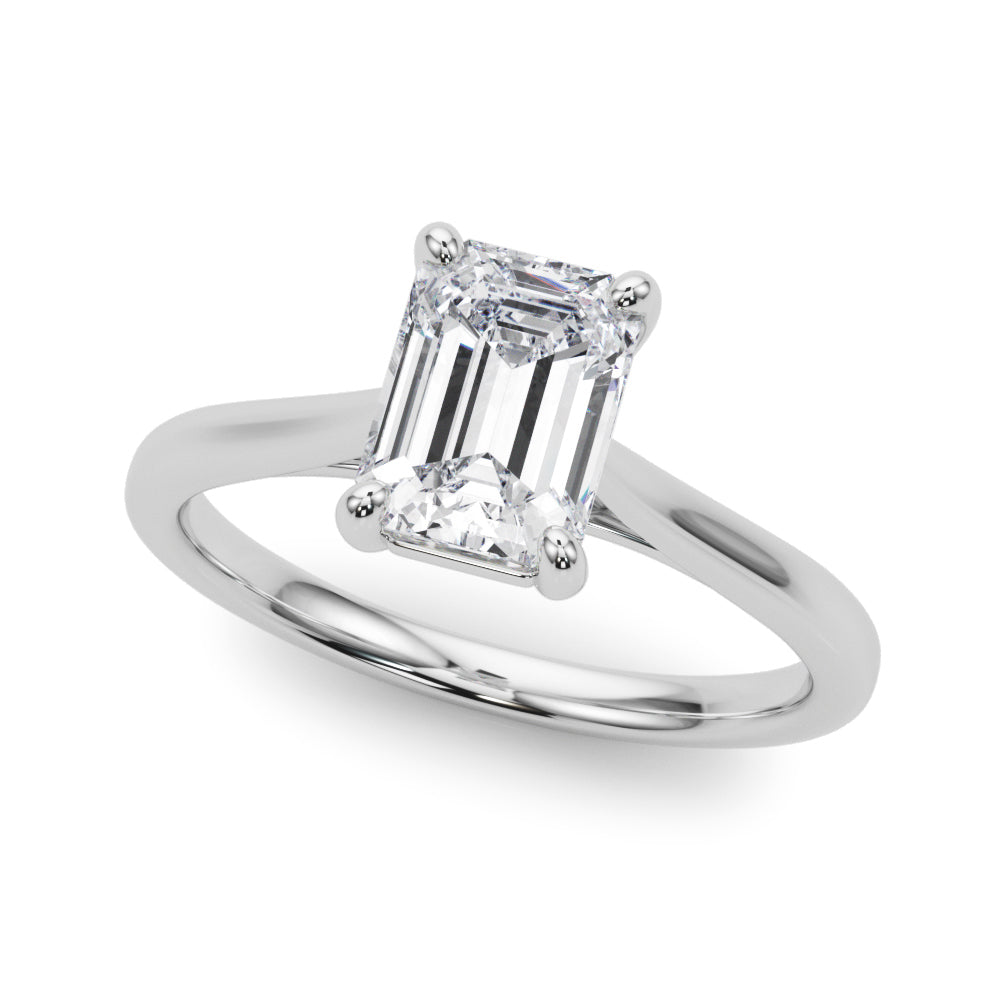 Adored Solitaire Emerald Diamond Engagement Ring — 9K/18K Gold & Platinum