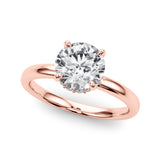 Resplendent Hidden Halo Rd Center Round Diamond Engagement Ring — 9K/18K Gold & Platinum