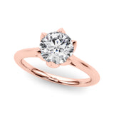 Statement Tulip 6 Pr Rd Solitaire Round Diamond Engagement Ring — 9K/18K Gold & Platinum