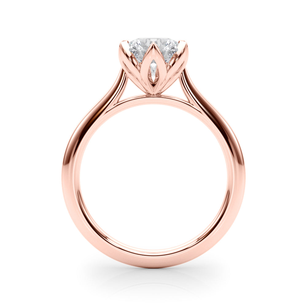 Statement Tulip 6 Pr Rd Solitaire Round Diamond Engagement Ring — 9K/18K Gold & Platinum