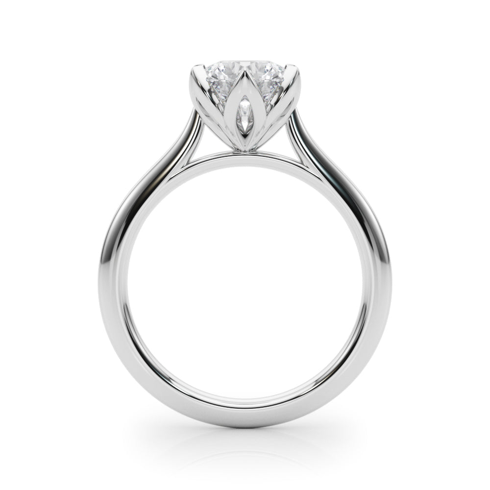 Statement Tulip 6 Pr Rd Solitaire Round Diamond Engagement Ring — 9K/18K Gold & Platinum