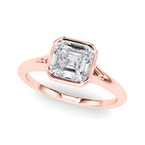 Refined Solitaire Bezel Set Round Diamond Engagement Ring — 9K/18K Gold & Platinum