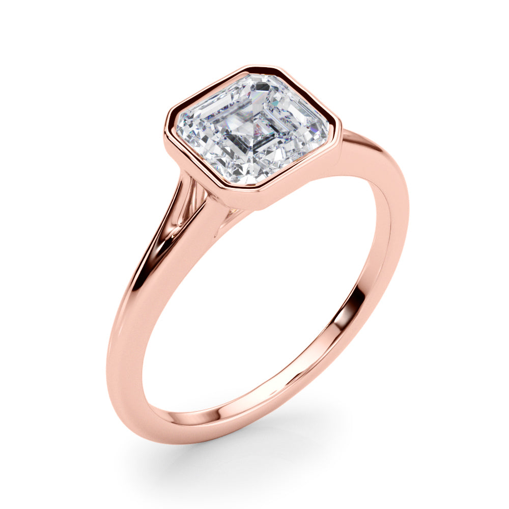 Refined Solitaire Bezel Set Round Diamond Engagement Ring — 9K/18K Gold & Platinum