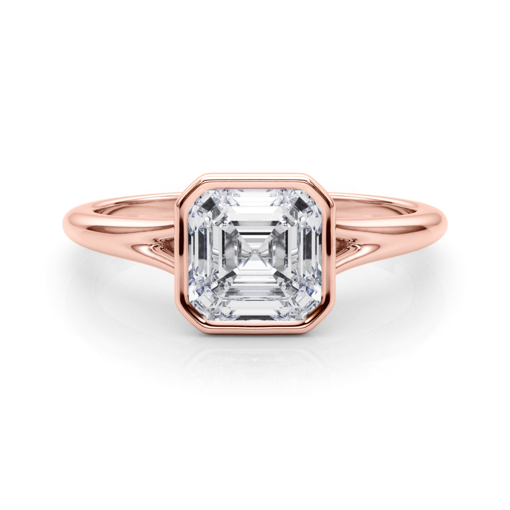 Refined Solitaire Bezel Set Round Diamond Engagement Ring — 9K/18K Gold & Platinum
