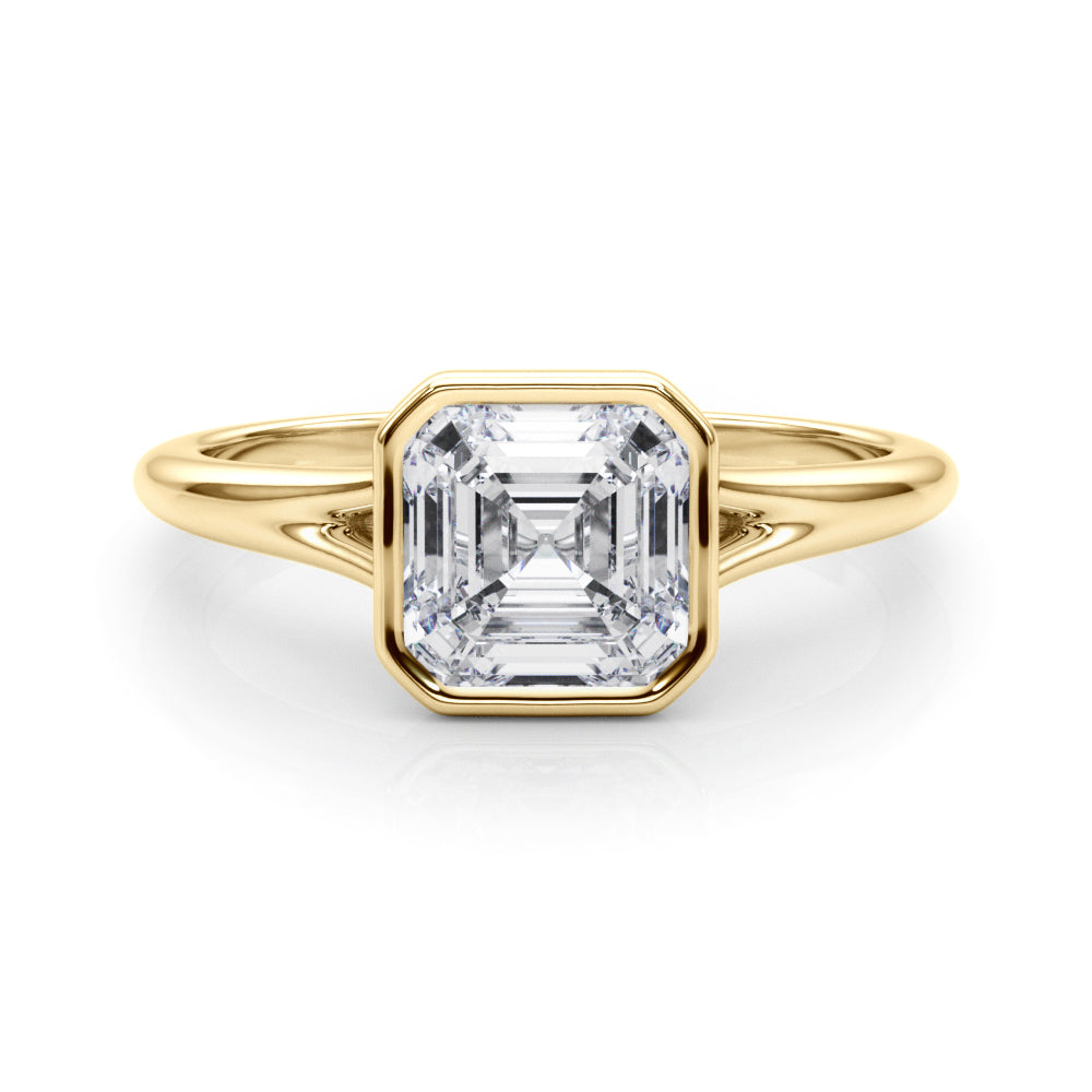 Refined Solitaire Bezel Set Round Diamond Engagement Ring — 9K/18K Gold & Platinum