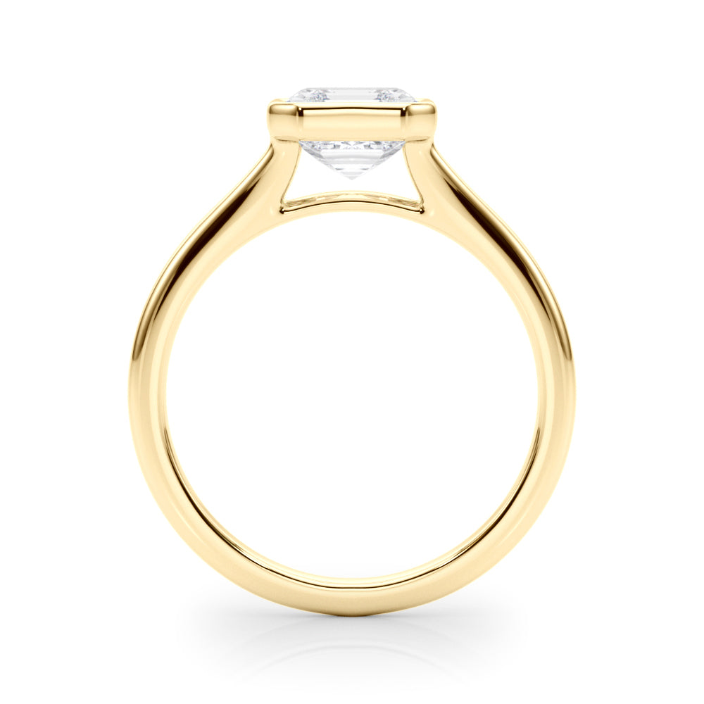 Refined Solitaire Bezel Set Round Diamond Engagement Ring — 9K/18K Gold & Platinum
