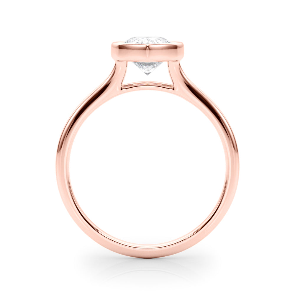 Noble Solitaire Ps Bezel Set Pear Diamond Engagement Ring — 9K/18K Gold & Platinum