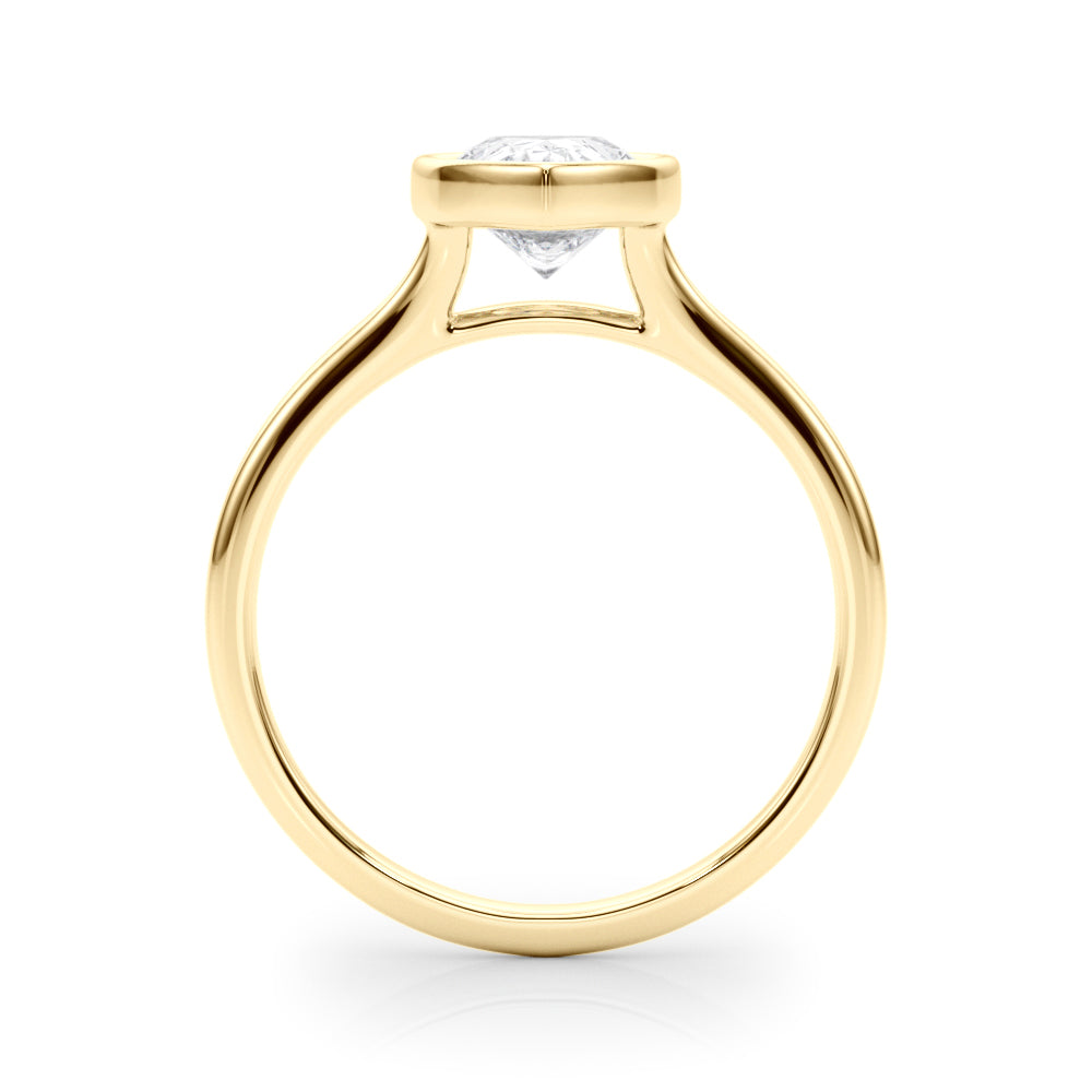 Noble Solitaire Ps Bezel Set Pear Diamond Engagement Ring — 9K/18K Gold & Platinum