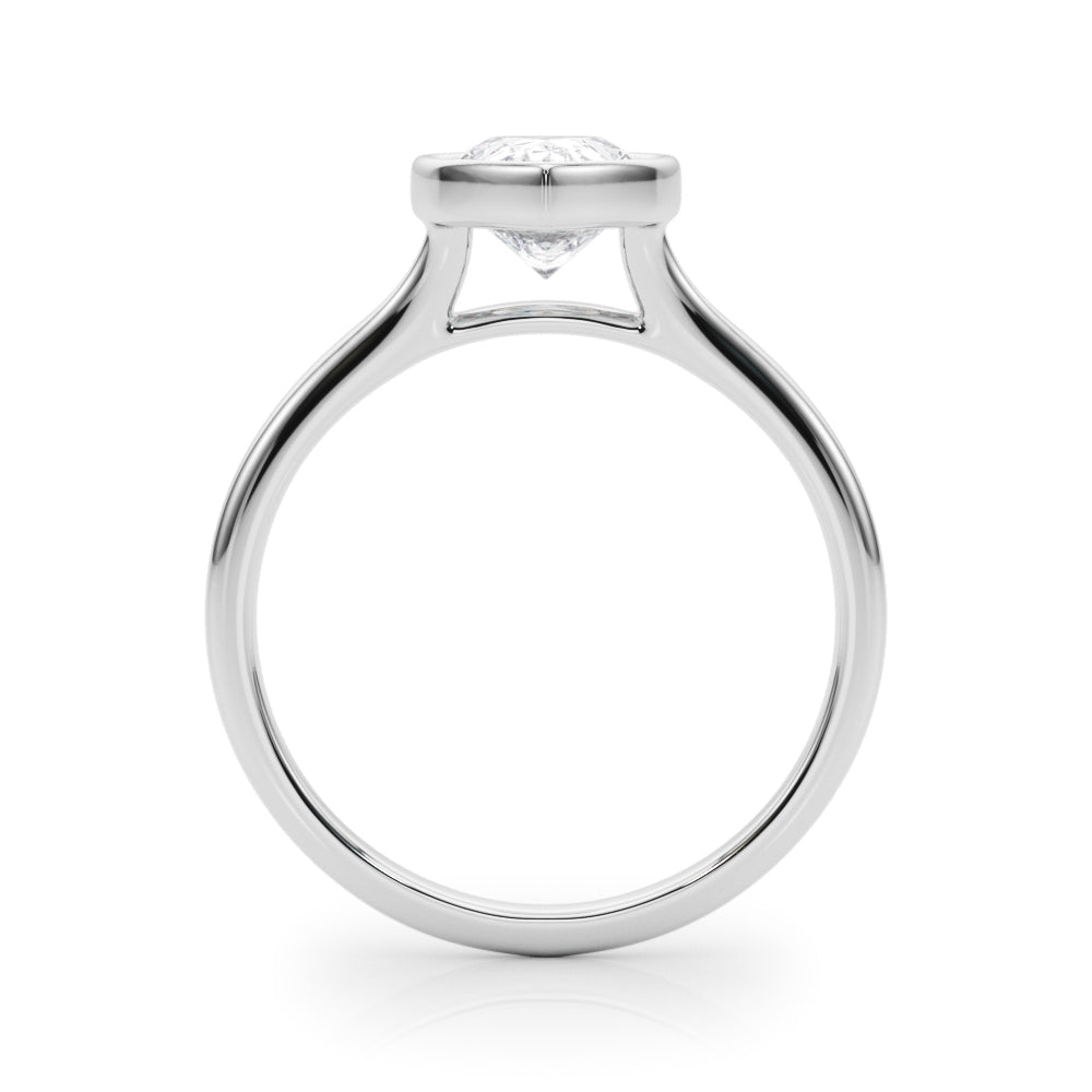 Noble Solitaire Ps Bezel Set Pear Diamond Engagement Ring — 9K/18K Gold & Platinum