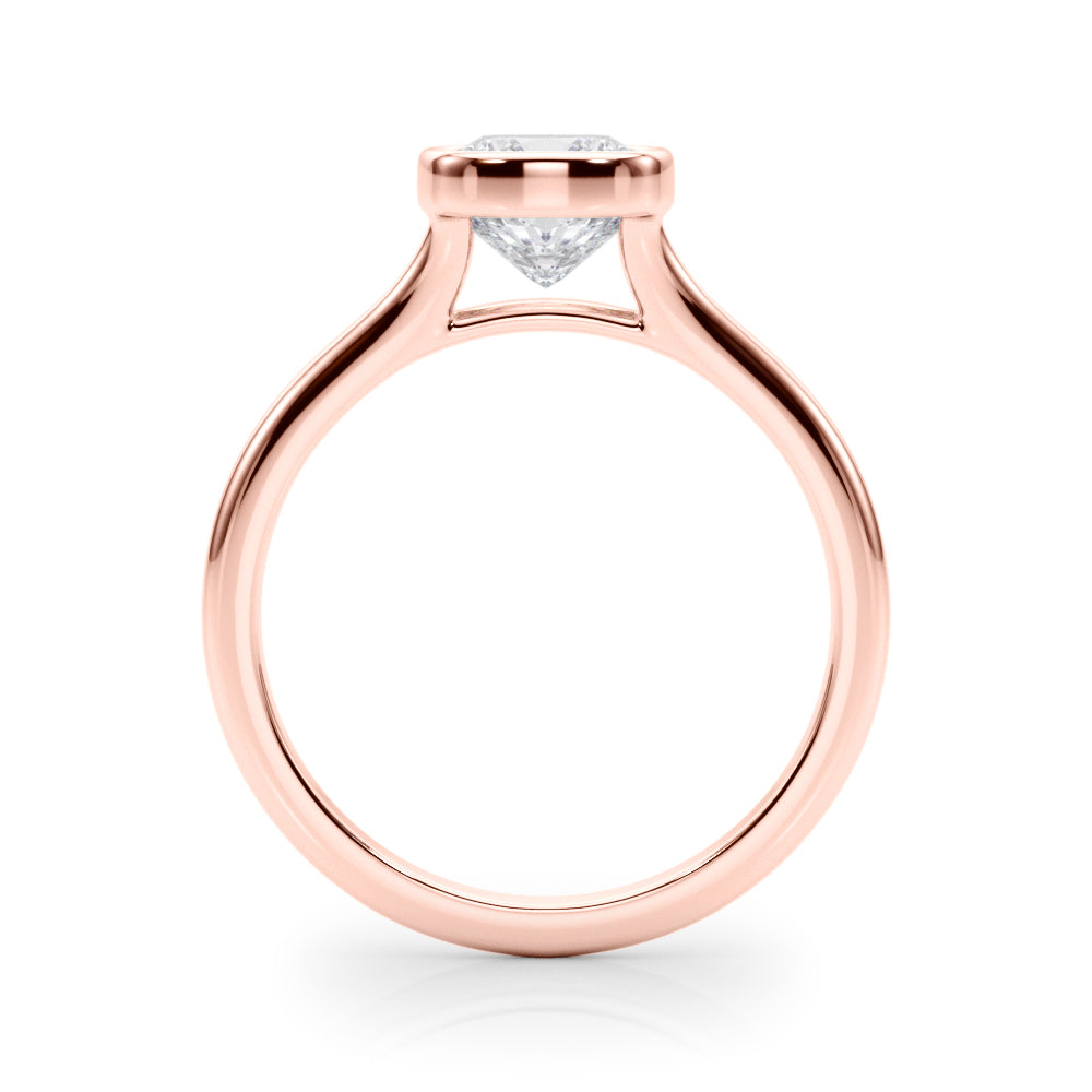 Classic Solitaire Bezel Set Cushion Diamond Engagement Ring — 9K/18K Gold & Platinum
