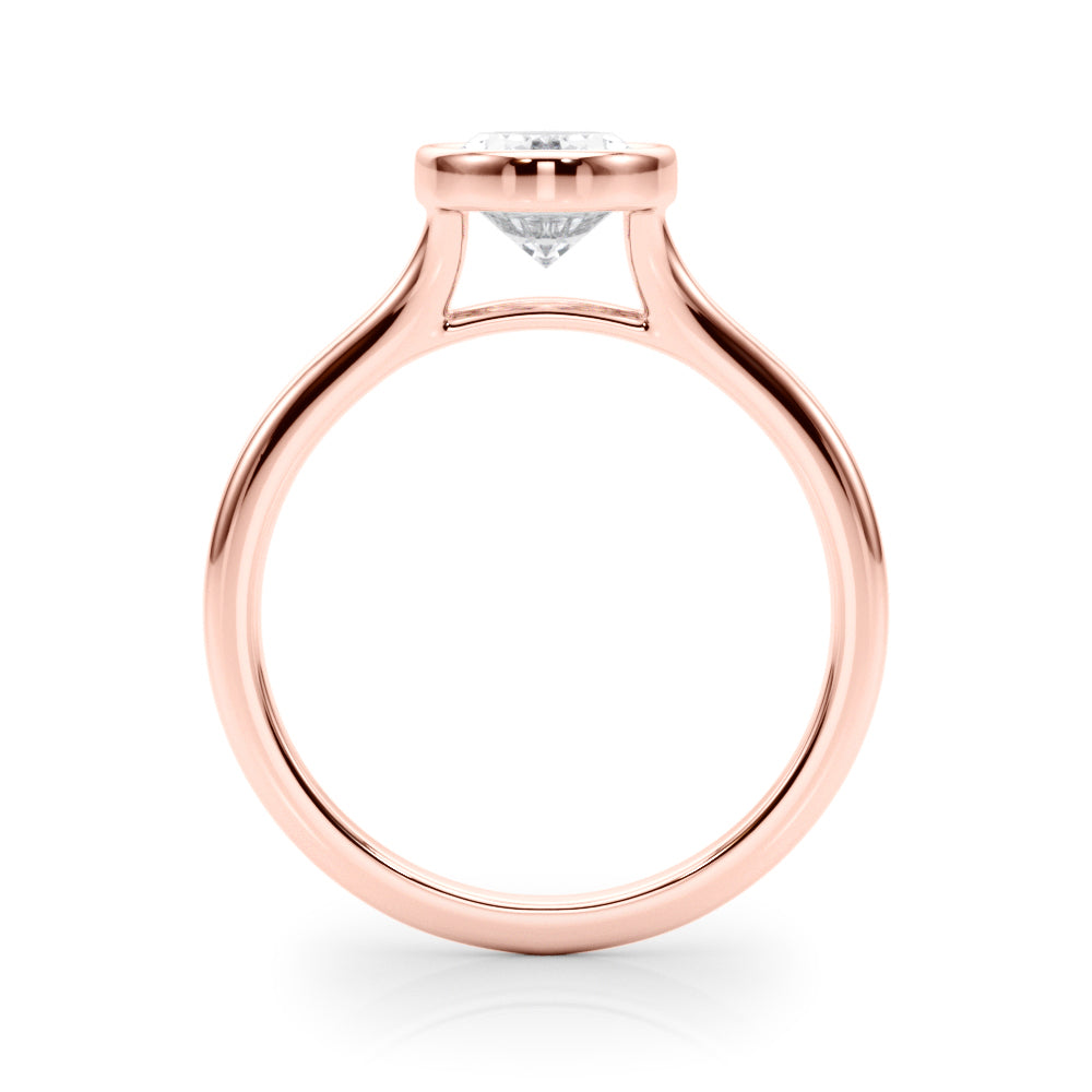Vintage-Inspired Solitaire Ov Bezel Set Oval Diamond Engagement Ring — 9K/18K Gold & Platinum