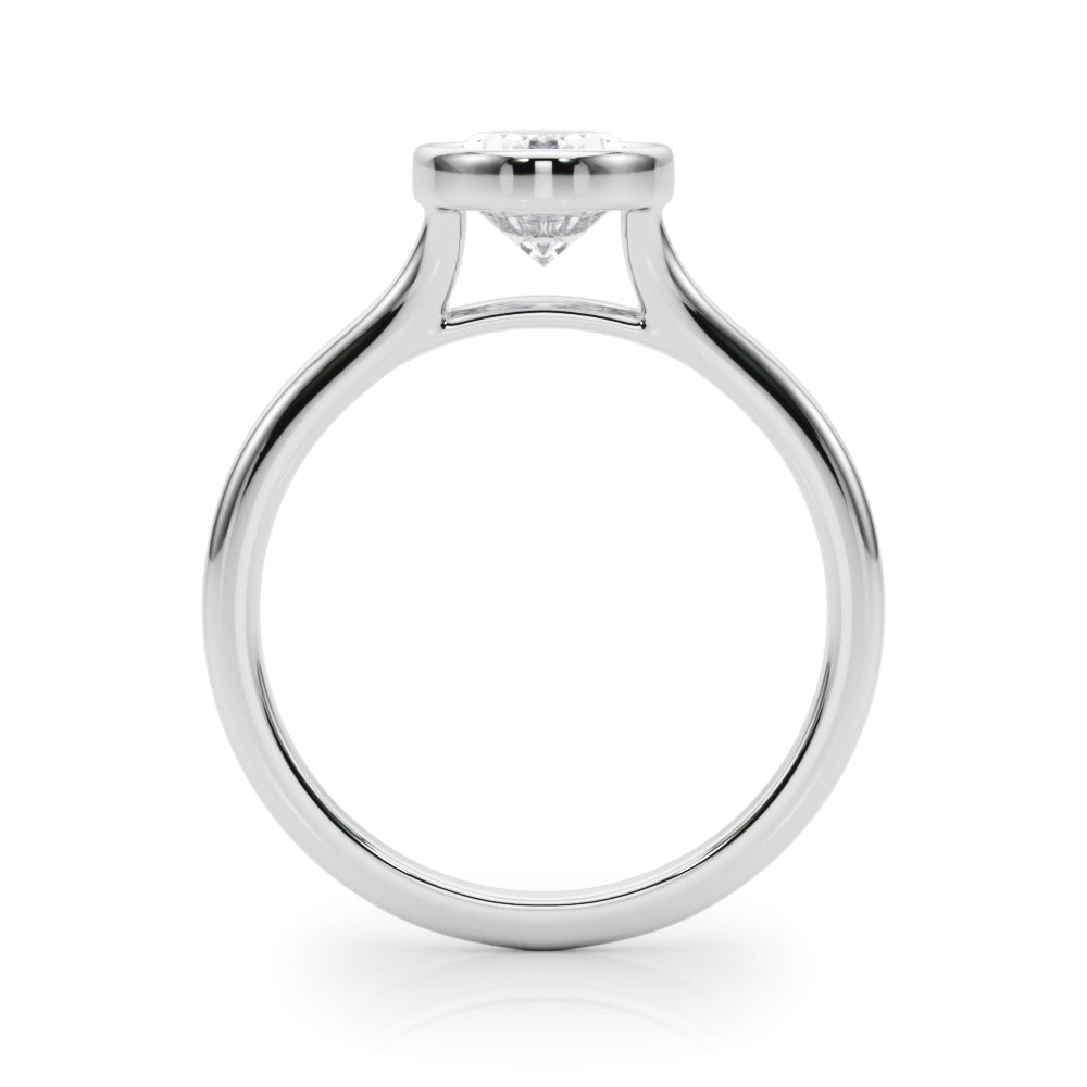 Vintage-Inspired Solitaire Ov Bezel Set Oval Diamond Engagement Ring — 9K/18K Gold & Platinum