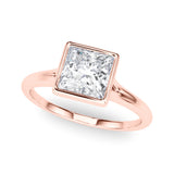 Heirloom Solitaire Pc Bezel Set Princess Diamond Engagement Ring — 9K/18K Gold & Platinum
