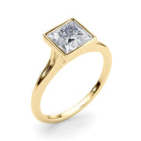 Heirloom Solitaire Pc Bezel Set Princess Diamond Engagement Ring — 9K/18K Gold & Platinum