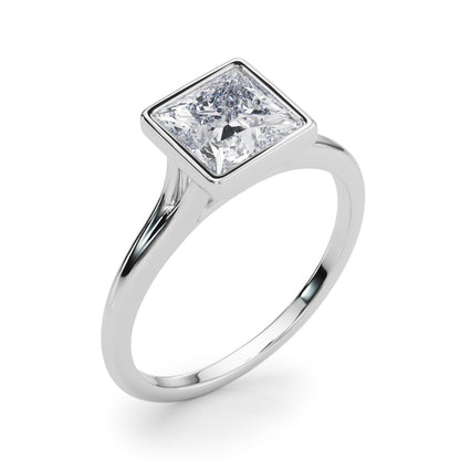 Princess Cut Diamond Bezel Set Solitaire Engagement Ring