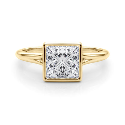 Princess Cut Diamond Bezel Set Solitaire Engagement Ring