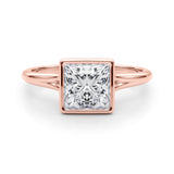 Princess Cut Diamond Bezel Set Solitaire Engagement Ring