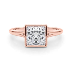 Princess Cut Diamond Bezel Set Solitaire Engagement Ring