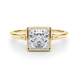 Princess Cut Diamond Bezel Set Solitaire Engagement Ring