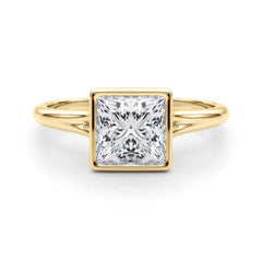 Princess Cut Diamond Bezel Set Solitaire Engagement Ring