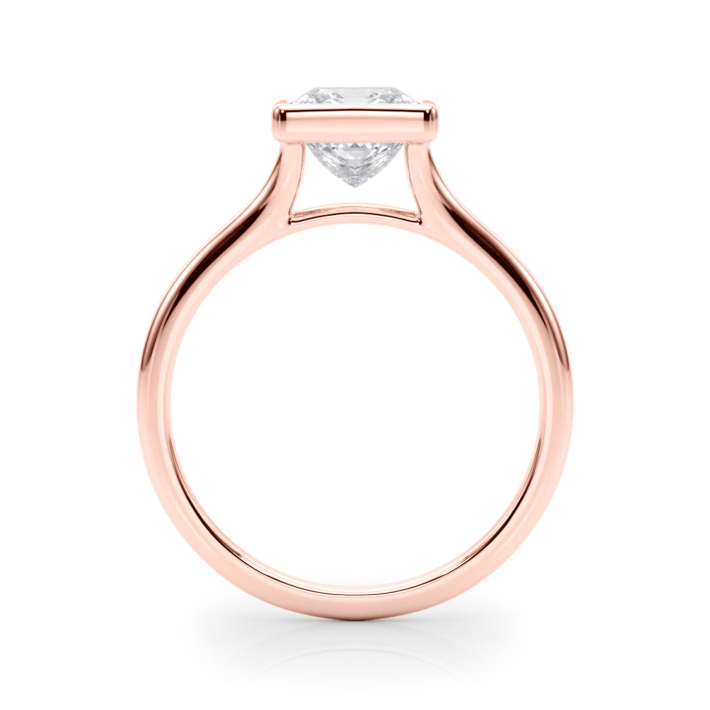 Heirloom Solitaire Pc Bezel Set Princess Diamond Engagement Ring — 9K/18K Gold & Platinum