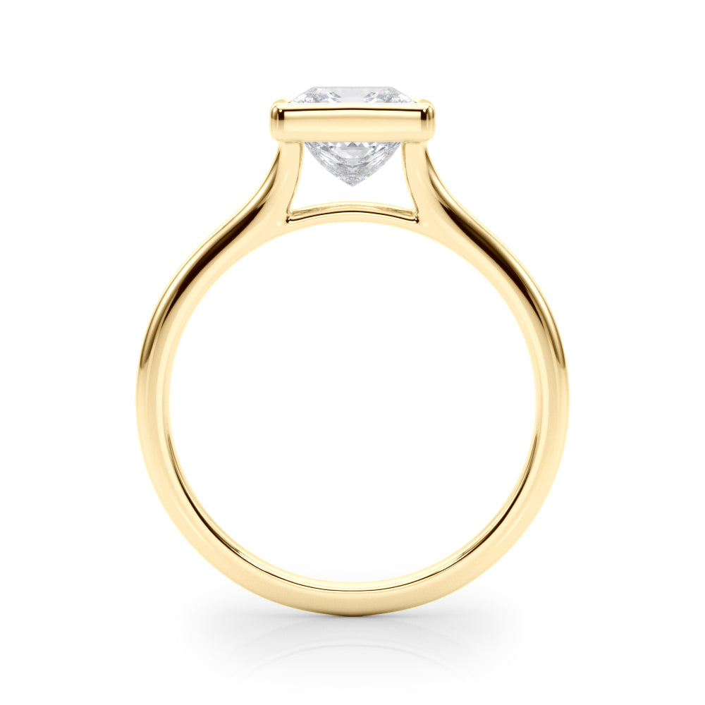 Heirloom Solitaire Pc Bezel Set Princess Diamond Engagement Ring — 9K/18K Gold & Platinum