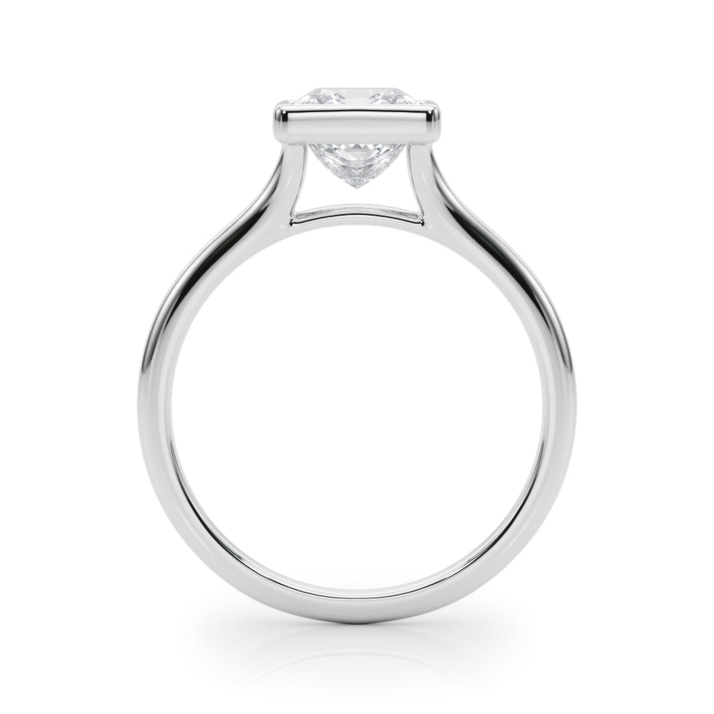 Princess Cut Diamond Bezel Set Solitaire Engagement Ring